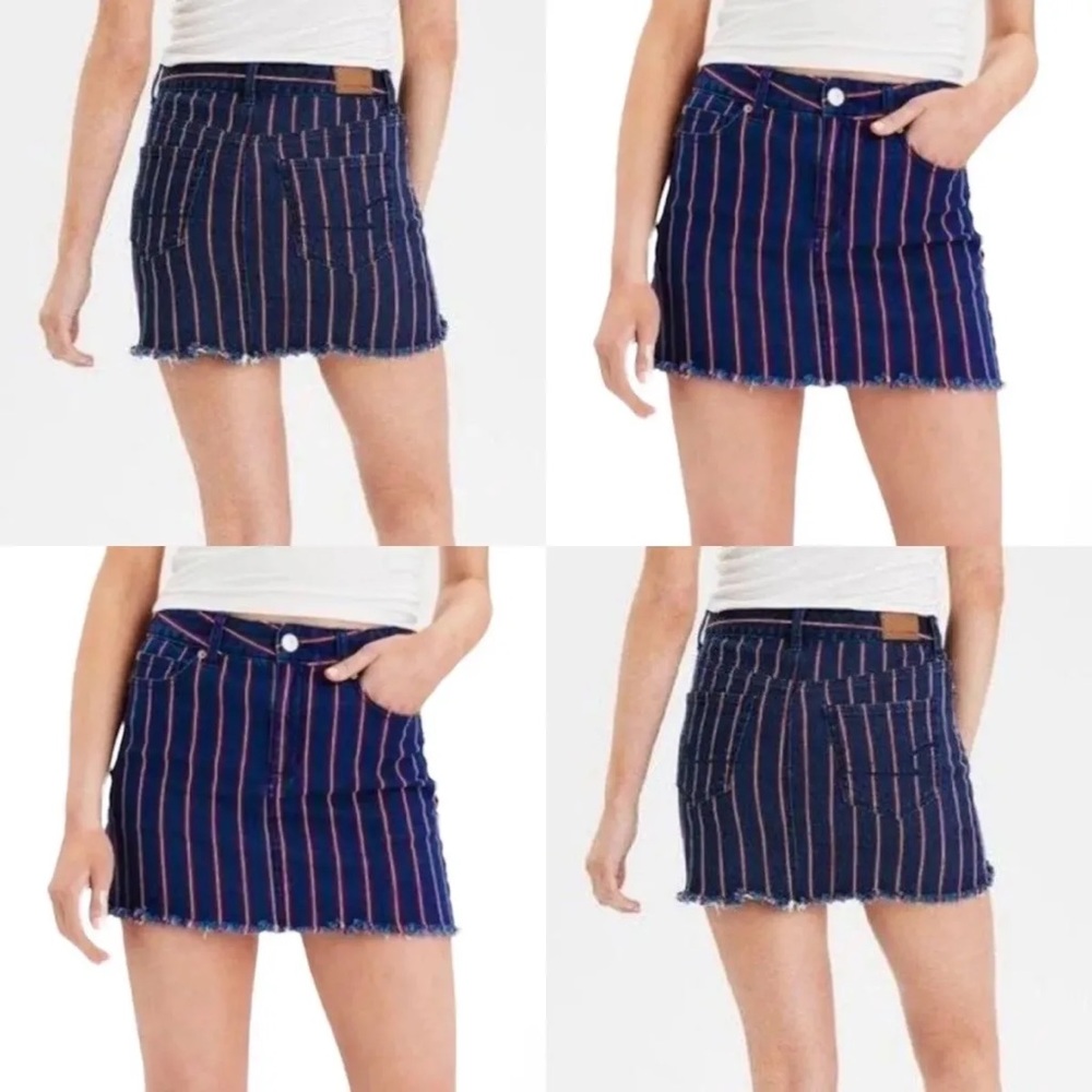 American Eagle Red and White Striped Skirt size 16R